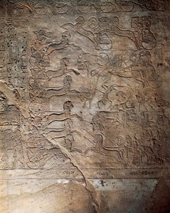 La bataille entre les Égyptiens et les Hittites à Kadesh, relief, Temple principal d