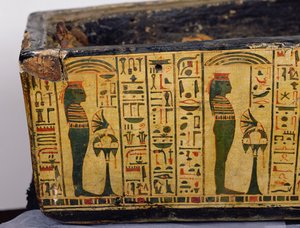 Détail de la base extérieure du cercueil de la momie de Nesyamun, peut-être trouvé à Deir El-Bahri, Nouvel Empire, vers 1100 av. J.-C. - Egyptian 20th Dynasty