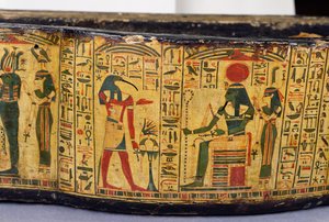 (détail) de la base extérieure du cercueil de la momie de Nesyamun, peut-être trouvé à Deir El-Bahri, Nouvel Empire, vers 1100 av. J.-C. - Egyptian 20th Dynasty