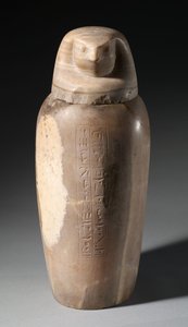 Vase canope avec tête de faucon, 664-525 av. J.-C. - Egyptian 26th Dynasty