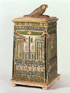 Boîte à canopes, de Saqqarah, Période Tardive (bois polychrome et doré)