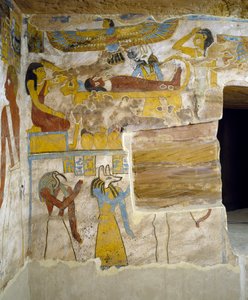 Murales de la chambre funéraire de la tombe de Pa Nentwy - Egyptian 26th Dynasty