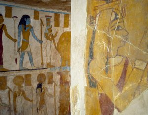 Peintures murales de la tombe de Pa Nentwy - Egyptian 26th Dynasty