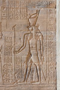 Reliefs au temple de Philae, Assouan, Égypte