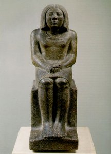 Figure masculine assise, Égypte, Ankh, 3e dynastie