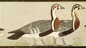 Les oies de Meidum, de la tombe de Néfermaat et Atet, Ancien Empire, vers 2620 av. J.-C. (stuc peint) - Egyptian 4th Dynasty