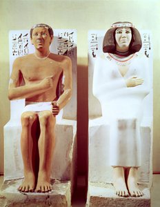 Rahotep et sa femme, Nofret, c.2620 av. J.-C. (calcaire peint)