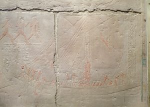 Relief représentant un voyage en bateau, du mastaba d