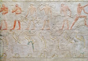 Relief représentant des personnes portant des offrandes de nourriture, de la Mastaba d