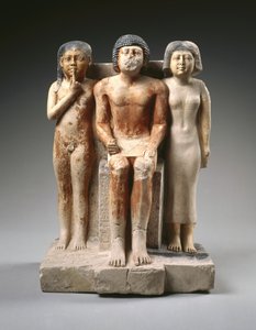 Statue de Nykara et sa famille, fin de la 5ème dynastie, Ancien Empire, c. 2455-2350 av. J.-C. - Egyptian 5th Dynasty