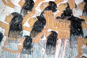 Égypte ancienne, peinture, femmes en deuil dans une procession funéraire, tombeau de Ramose, Vallée des Nobles, Thèbes - Egyptian Egyptian