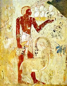 Peinture murale de tombe égyptienne représentant des sacrifices d