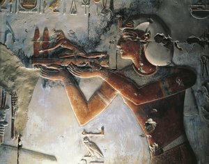 Relief peint de pharaon - Egyptian Egyptian