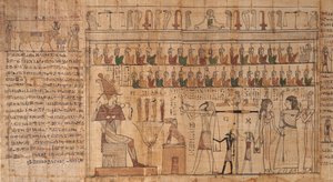 Livre des morts de Tsekhons, détail, la pesée des âmes (psychostasie), -664 à -332 - Egyptian Egyptian