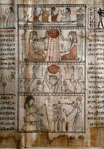 Antiquité égyptienne : symbolique solaire. Papyrus d