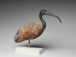Ibis (bois peint et bronze, yeux en verre) - Egyptian Ptolemaic Period