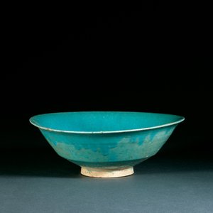 Bol émaillé turquoise fatimide - Egyptian School