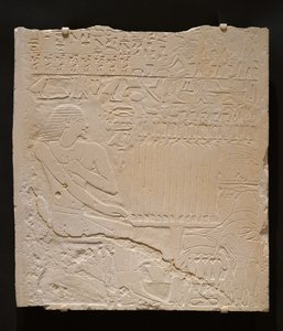 Relief de la tombe de Khnumti, c.2345-2184 av. J.-C. (calcaire blanc) - Egyptian School