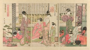 Pluie le matin après dans le quartier des plaisirs (Seiro kinuginu no ame) - Eishōsai Chōki