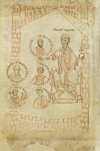 Arbre généalogique de la dynastie salienne : Conrad II, Henri III, Henri IV, son épouse Eupraxia de Kiev, Henri V, 12ème siècle - Ekkehard of Aura