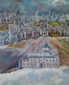 Vue et plan de Tolède (peinture sur toile)