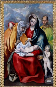 La Sainte Famille avec Sainte Anne, Saint Joseph et Saint Jean-Baptiste enfant - El Greco