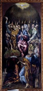 La Pentecôte, peinture par Domenikos Theotokopoulos dit El Greco (1541-1614) 17e siècle. Madrid, Musée du Prado