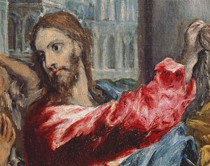 Christ chassant les marchands du Temple (détail du Christ, c.1600)