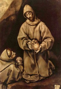 French : Saint François et Frère Léon méditant sur la mort St Francis and Brother Leo Meditating on Death - El Greco