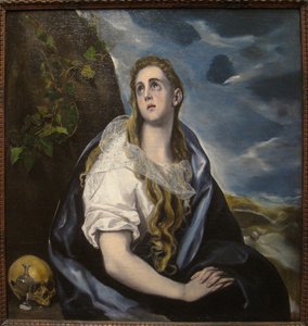 Espagnol :  Magdalena penitente (El Greco, Worcester) La Madeleine pénitente - El Greco