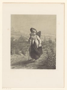 Fille avec panier sur le dos - Elchanon Verveer