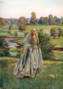 Guenièvre. Tennyson (lithographie couleur)