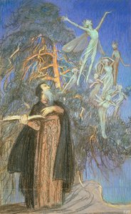 Prospero et Ariel, étude pour un tableau perdu commandé pour Broadcasting House, Londres, vers 1931 - Eleanor Fortescue Brickdale