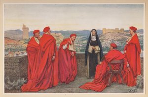 Sainte Catherine de Sienne négociant avec le pape Grégoire XI au nom des Florentins.