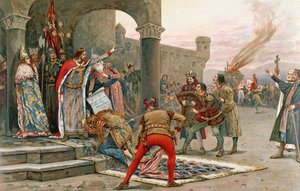 Kalman I (1068-1116), Roi de Hongrie, interdisant la brûlure des sorcières - Elek Benedek