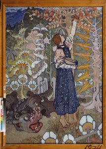 Un conte de fée (La belle et la bête). Peinture d