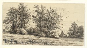 Paysage avec groupes d