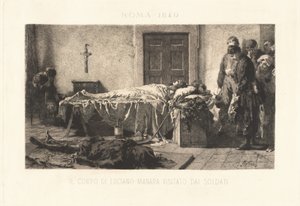 Le corps de Luciano Manara visité par des soldats - Eleuterio Pagliano