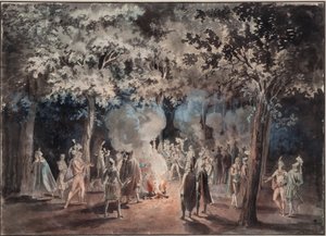 Promenade près des feux dans le parc de Drottningholm, 1785 - Elias Martin
