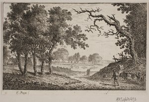 Paysage avec un lac en arrière-plan - Elias Meyer