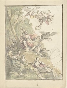 Apollon et les muses sur le Parnasse - Elias van Nijmegen