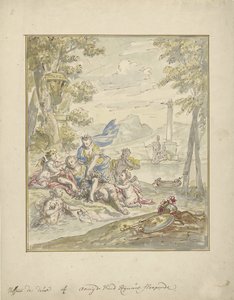 Projet pour une peinture murale avec Armida et Rinaldo
