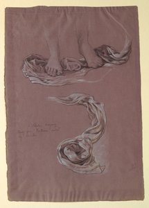 Dessin, étude de la draperie "Fortune", vers 1877