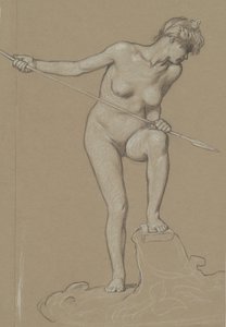 Fille harponnant un dauphin, c. 1900 - Elihu Vedder