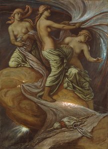 Les Parques rassemblant les étoiles - Elihu Vedder