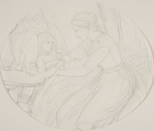 Une jeune femme au chevet d