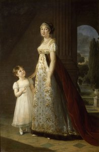 Portrait de Caroline Bonaparte 1782-1839, reine de Naples et de Sicile, avec sa fille, Letizia, 1807 - Elisabeth Louise Vigee Lebrun