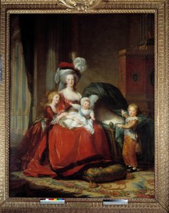 Portraits de Marie-Antoinette de Lorraine Habsbourg et de ses enfants