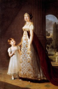 Portraits en pied de Marie Annonciade Caroline Bonaparte, Princesse Murat avec sa fille Laetitia - Elisabeth Louise Vigee Lebrun