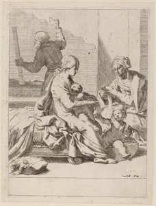 La Sainte Famille avec Sainte Élisabeth et Saint Jean-Baptiste - Elisabetta Sirani